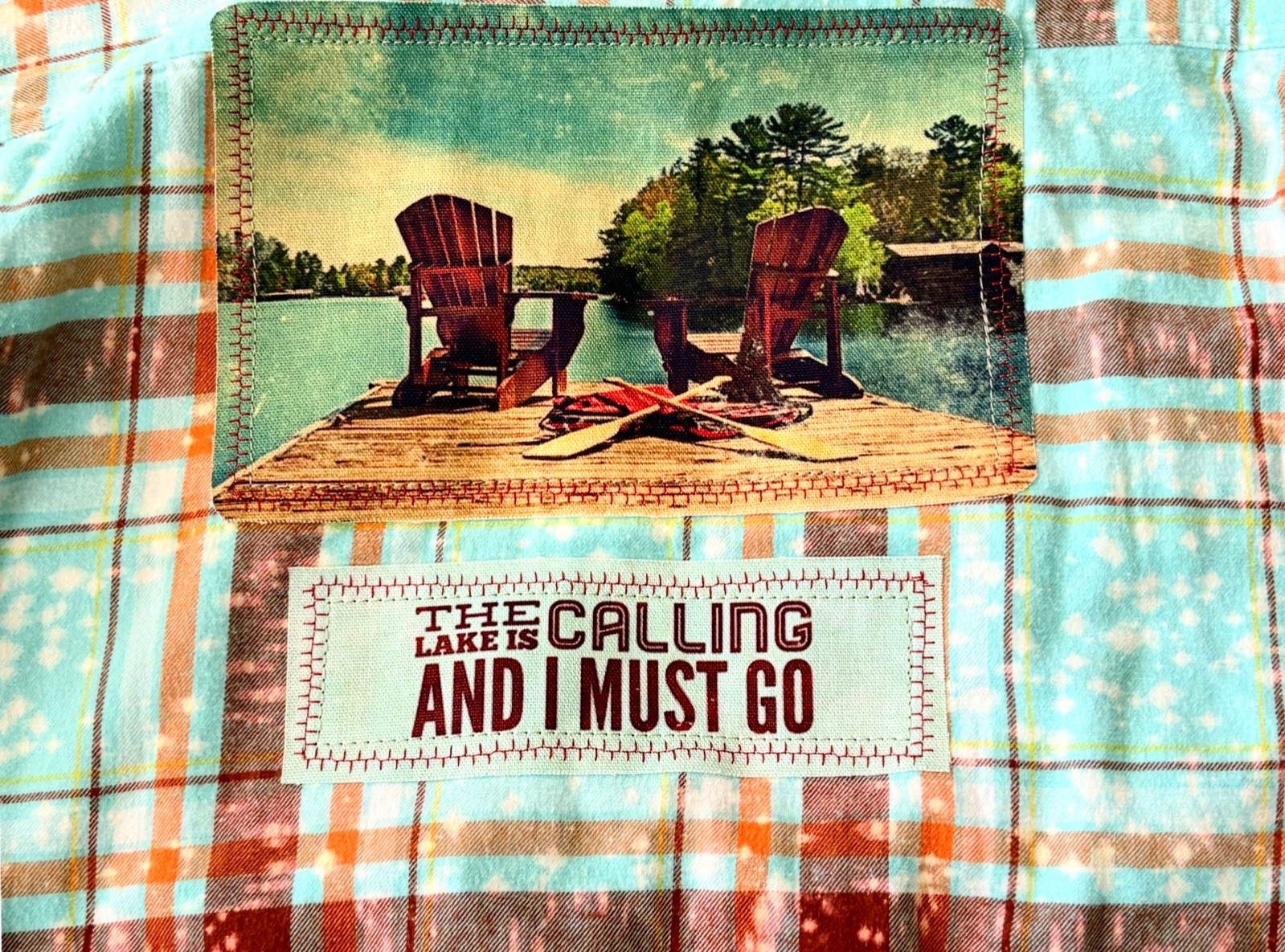 Angry Minnow Splatter Flannel Back Patch Size XL - image 10