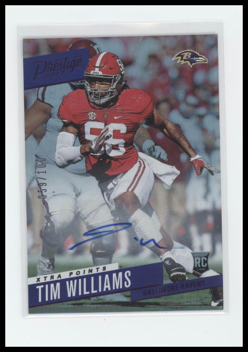 Tim Williams Panini Prestige #257 Signature-Purple Xtra Points