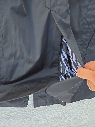 WORTHINGTON Regen Trench Jacke Mantel schwarz Größe S Zebra gefüttert EUC leicht - Bild 6 von 12