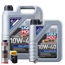 Motoröl 10W40 LIQUI MOLY 6L+HENGST Ölfilter+Ölschlammspülung+Ölablassschraube
