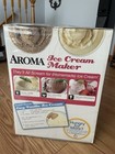 AROMA Electric Ice Cream Maker 4 qt Freezer Bowl White 100W Easy Clean