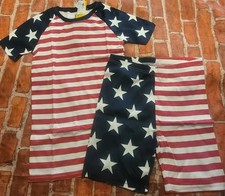The Children's Place Boys 4th Of July Pjs Pajama Set Sz 14 New Stars Stripes