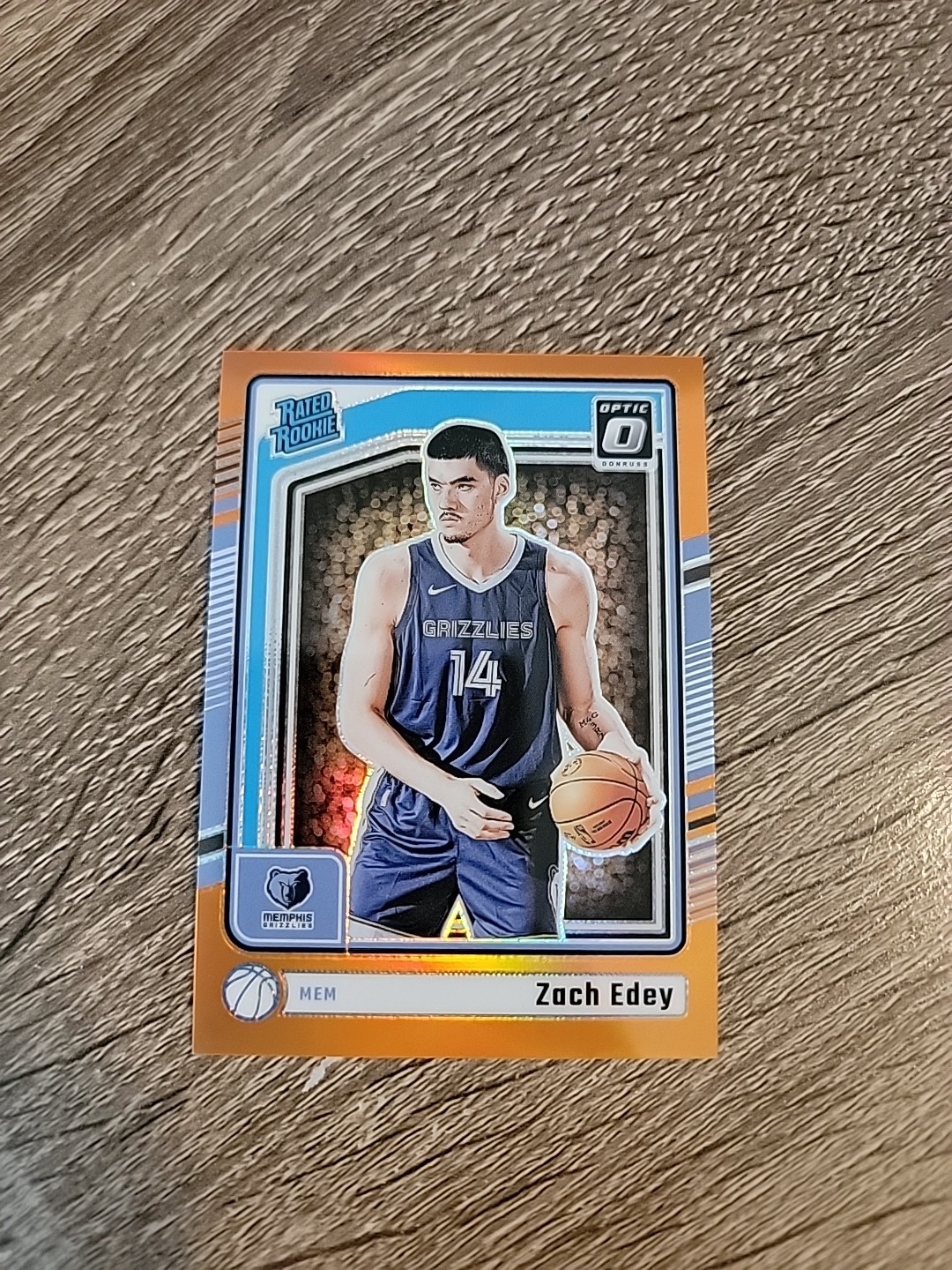 2024-25 Panini Donruss Optic #288 Zach Edey /175 Orange Prizm #288 Rated Rookie