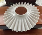 Antique 10" Victorian Milk Glass Opal Pleated Petticoat Lampshade