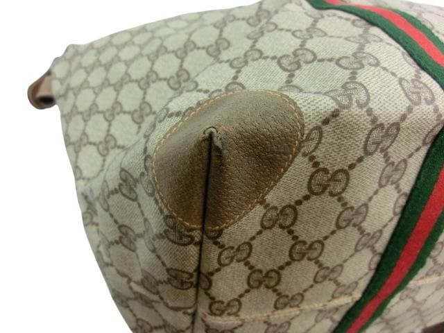 GUCCI Old Sherry Line GG Supreme Beige Canvas Tote Bag Women Authentic thumbnail 9