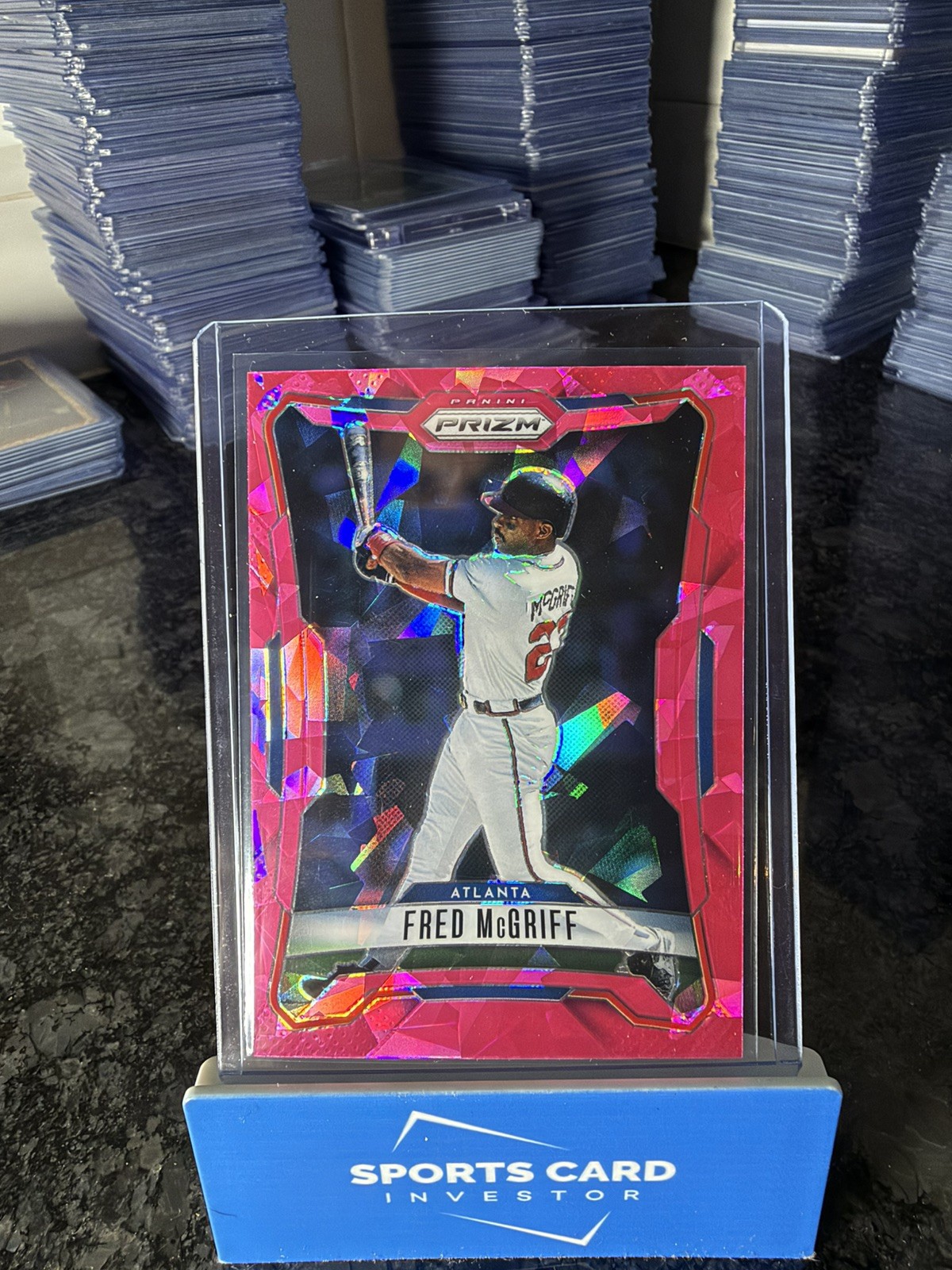 panini 2026 prizm fred mcgriff ruby wave prizm #252 atlanta braves