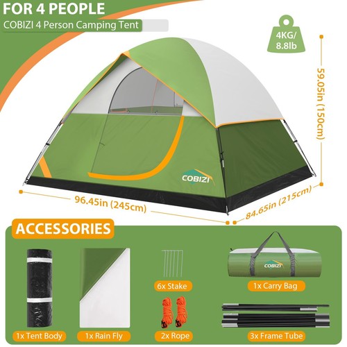 Tents for Camping 4 Person Camping Tent with Rainfly and Screen, Easy Setup L... - Picture 6 of 6