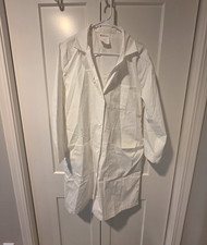 Carhartt C15108 White Twill Lab Coat L 40" Long Sleeve Button Front Pockets