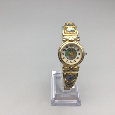 Kathy Ireland Watch 24mm Womens Gold Tone Abalone Heart Band  display picture 1