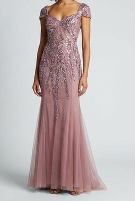 Zuhair Murad Women's Purple Embellished Chiffon Tulle Gown Dress Size US 4