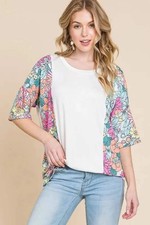 T-Shirts Trendsi Floral Tee Women's Casual Everyday T-Shirt Soft  Comfy