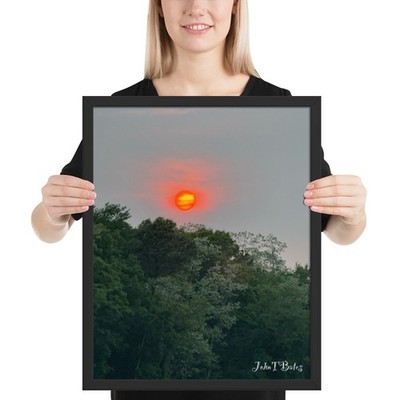 Fire Sun Framed photo paper poster
