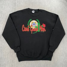 VINTAGE United States Coast Guard Mom Sweatshirt Womens Medium Black Ladies 90s