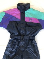 Tuta da sci uomo Brugi tutto in uno vintage anni 80 taglia vita 28/30” #354