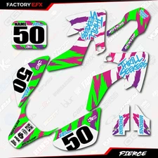Retro Green Fierce Racing Graphics Kit fits 04-12 Honda Crf50 CRF 50 Decals