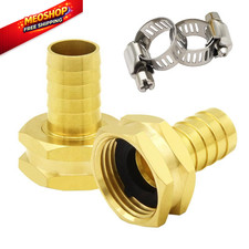 Hooshing 3/4" Barb x GHT Female Garden Hose Adapter Barb, Brass