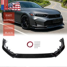 3pcs Gloss Black Front Bumper Lip Spoiler For 2025 Honda Civic Sedan Hatch