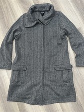 Patagonia Better Sweater Coat Gray XL Full Zip Snap Drawstring Adjustable Waist
