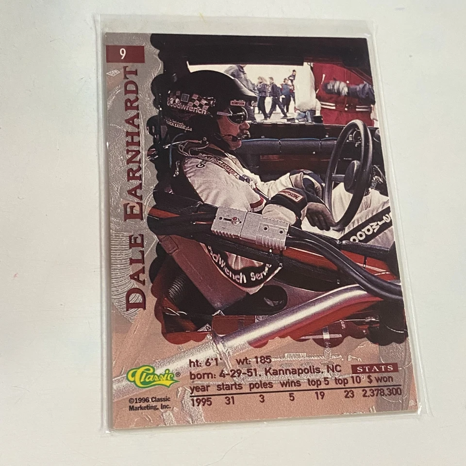 1996 Classic Games - Dale Earndardt #9 - NASCAR Trading Card - Image 2 of 2