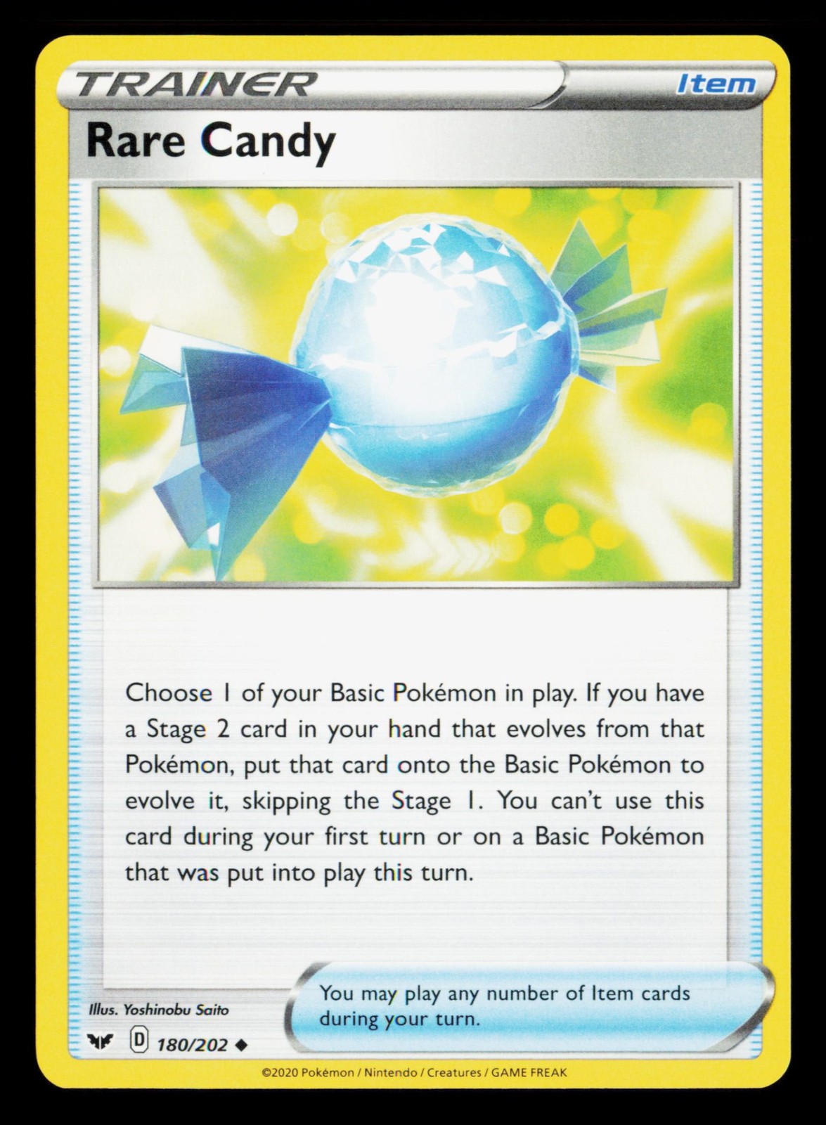 Rare Candy 180/202 Uncommon SWSH01: Sword & Shield Base Set Pokemon Near Mint