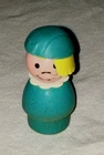 Vintage Fisher Price Little People Whoops Turquoise Stewardess Crooked Hair Rare