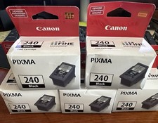 5 Genuine Canon PG-240 Black Ink Cartridge Pixma Printer NEW Sealed OEM 240
