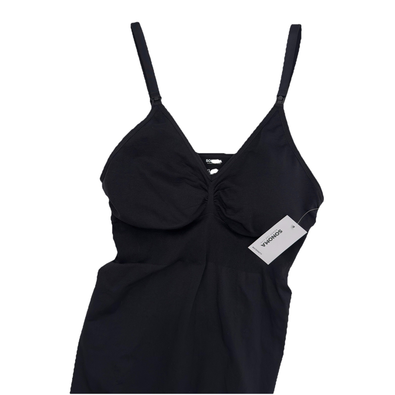 Maternity Seamless Nursing Cami Tank Top Womens XL Black Sonoma NEW