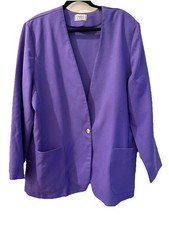 VTG 80s 90s Cricket Lane Women’s Blazer Jacket Purple 42/22w Made In USA