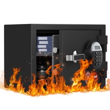 1.2 Cubic Feet Fireproof Safe Box, Fireproof Home Safe for Money, Jewelry, Do...