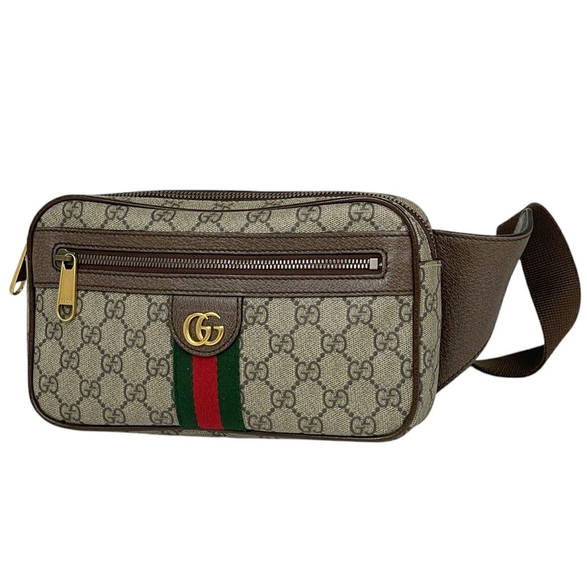 Borsa in vita modello Gucci GG linea Shelly Web Supreme corpo rivestito tela marrone 5747