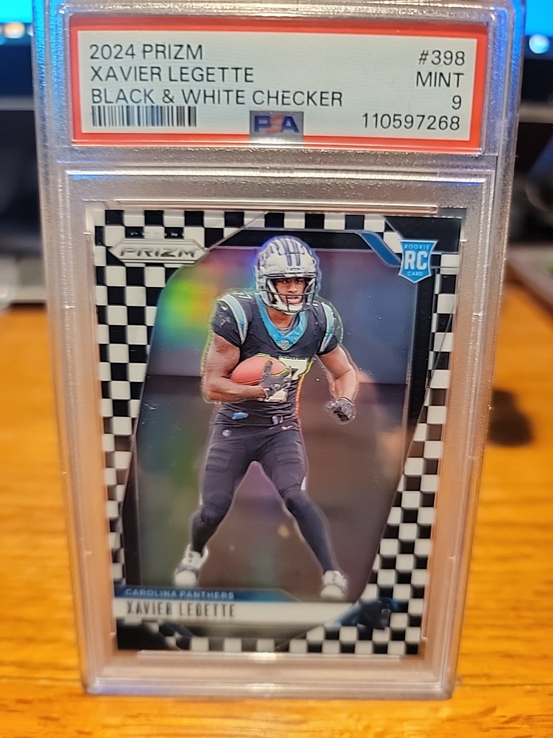 🔥2024 Panini Prizm Xavier Legette #398 Black & White Checker Prizm (RC) PSA 9🔥