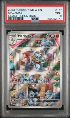 2023 Pokémon Mew en Machoke Illustration Rare Card PSA 9 Mint