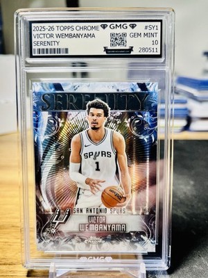 victor wembanyama graded cards 2025-26 Topps Chrome Victor Wembanyama Serenity GMG Graded 10 Gem Mint