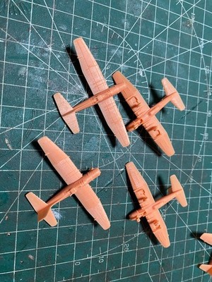 3D-printed 1/350/144 American XTB2D-1 ''Skypirate'' carrier-based torpedo bomber