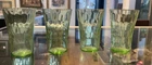 Vintage Anchor Hocking Uranium Glass Vaseline Glass Ribbed Tumblers Set Of 4