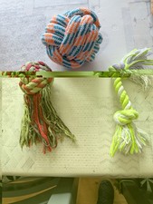 Lot de 3 jouets durs tressés d'occasion pour chiens