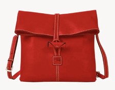 Dooney Bourke Florentine Leather RED Medium Toggle Crossbody Shoulder Bag NWT