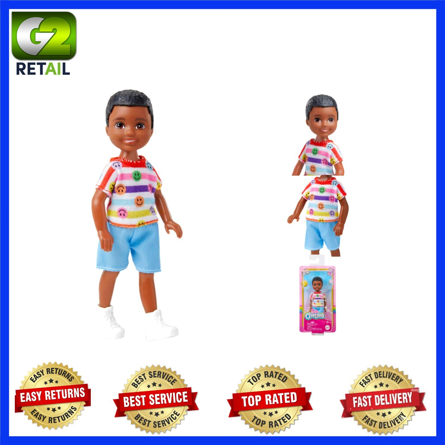 Colorful Chelsea Doll with Fun Emoji Outfit - Perfect Gift f
