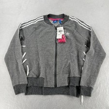 NWT Adidas Originals Superstar 3 Stripes Gray Track Jacket Women's Size M