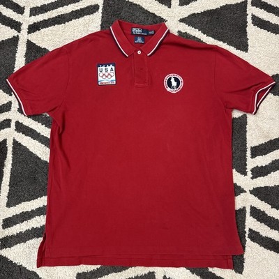 Polo By Ralph Lauren Mens Red 2010 Vancouver Olympic Team USA Polo