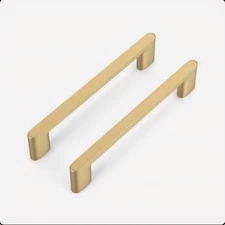 Peaha 12 Pack 5-Inch Gold Drawer Pulls- Square Brass Cabinet Handles Aluminum 7B