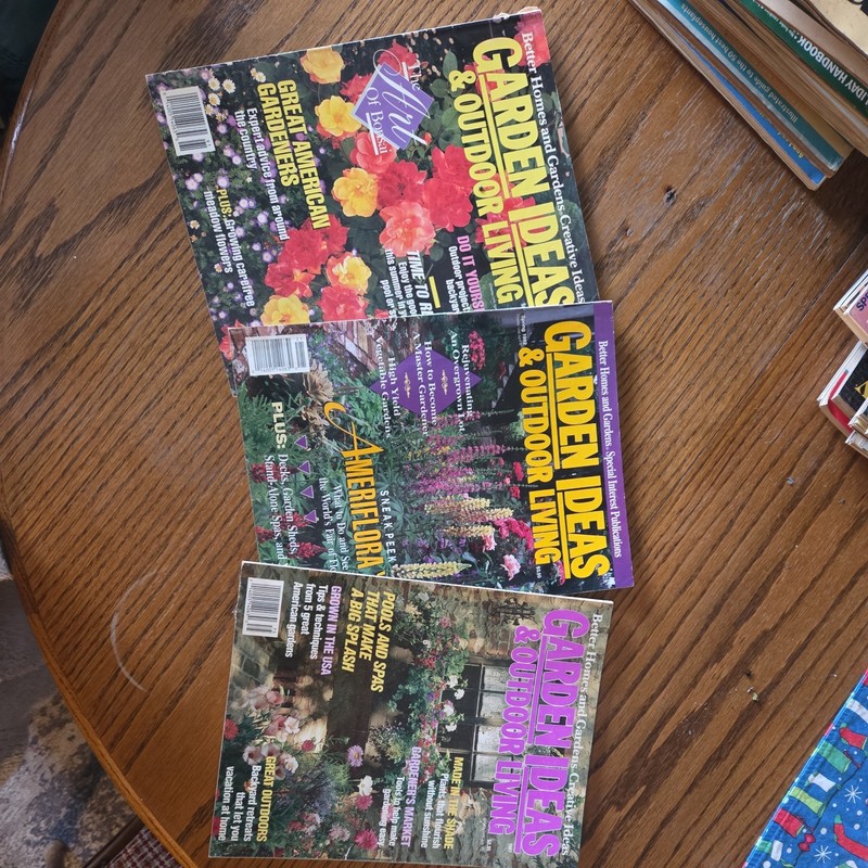 Lot of 3 Better Homes & Gardens Garden Ideas & Outdoor Living 1987, 1989, 1992