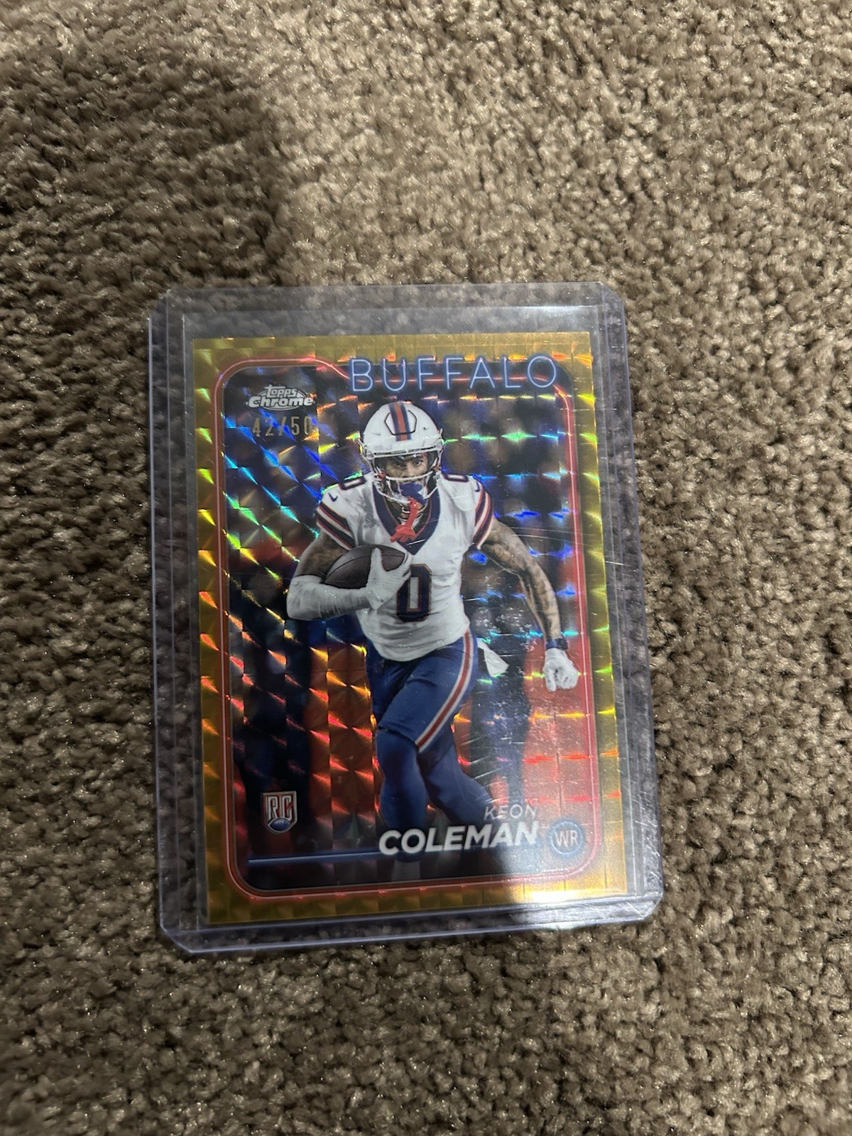 2024 Topps Chrome - Rookies Keon Coleman #209 Gold Geometric Refractor /50 (RC)