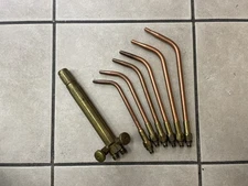 Vtg. Linde Purox W-202 Torch Handle and Tips