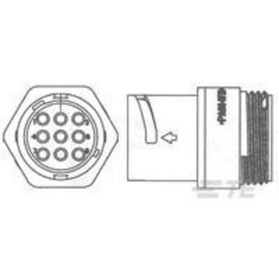 TE Connectivity 1445825-3 Rundstecker Stecker, Einbau Gesamtpolzahl: 9 Serie