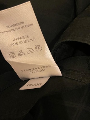 Next Men's Black Long Sleeve Shirt Formal Smart Double Cuff Size 15.5 -L5 - Picture 8 of 8