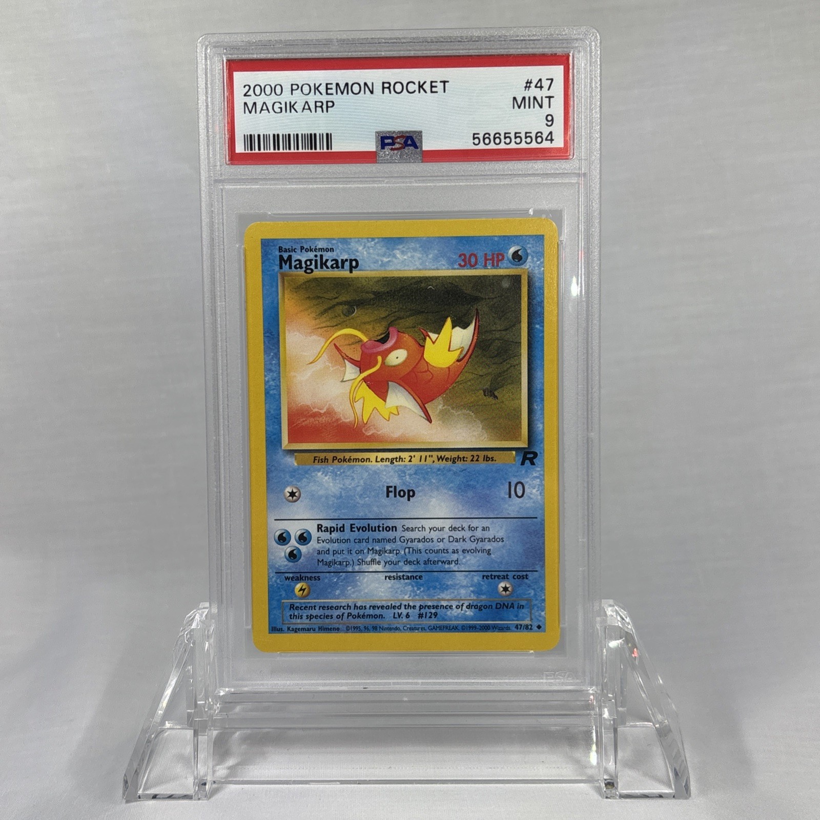 PSA 9 Magikarp 47/82 Team Rocket Regular