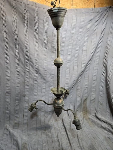 ANTIQUE VICTORIAN TRIPPLE 3  SOCKET CEILING LIGHT FIXTURE