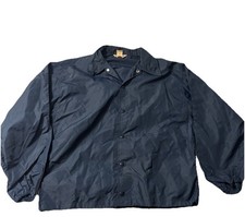 Vintage 70s Swingster Wearables Blue Nylon Snap Coach Jacket Made In USA