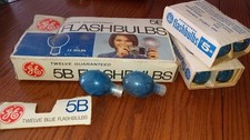 Vintage GE 5B FLASHBULBS 10 BULBS Partial Box Camera flash bulbs